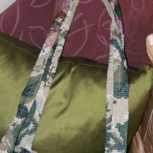 VNTG 80's Floral Canvas Shoulder Bag - Picture 8 of 9